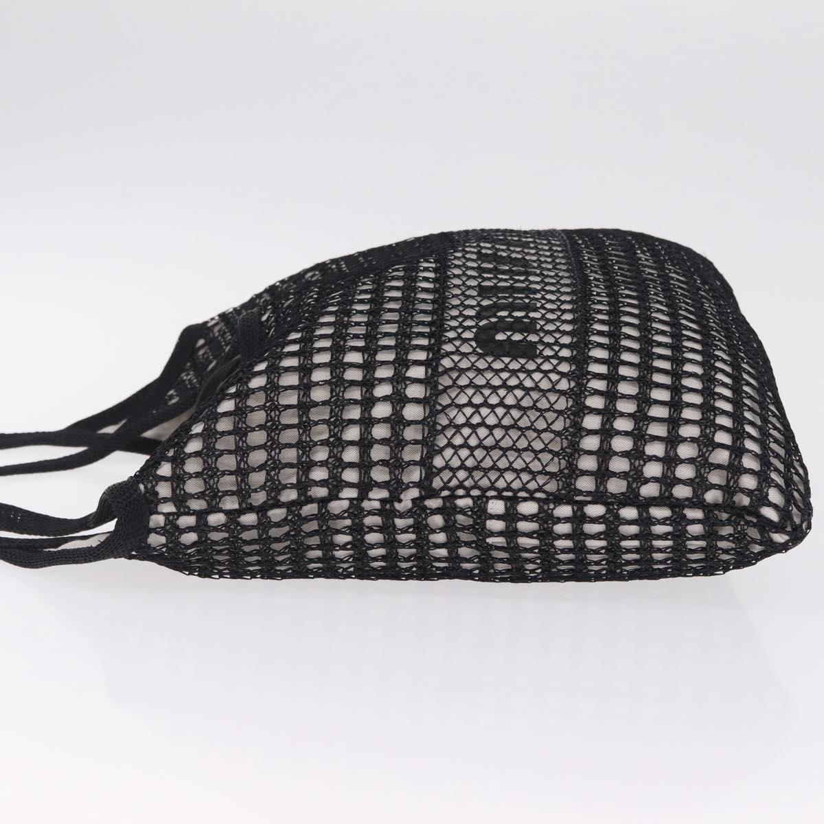 Miu Miu IVY Mesh Tote Bag Canvas Black Auth ka6970A
