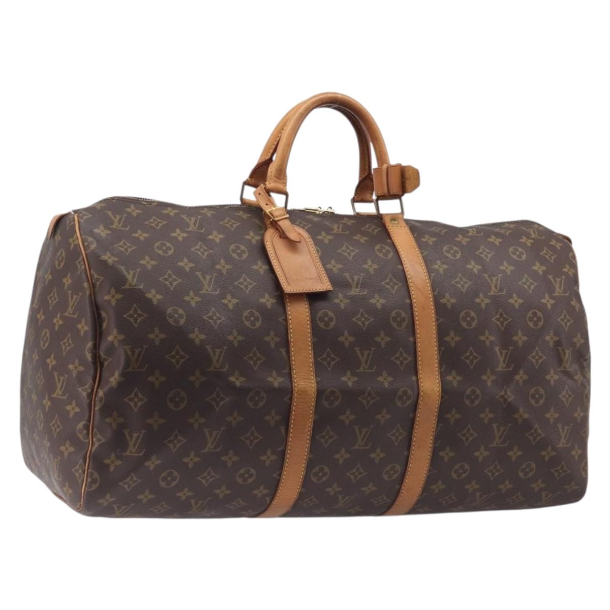 LOUIS VUITTON Monogram Keepall 55 Boston Bag M41424 LV Auth ka6971