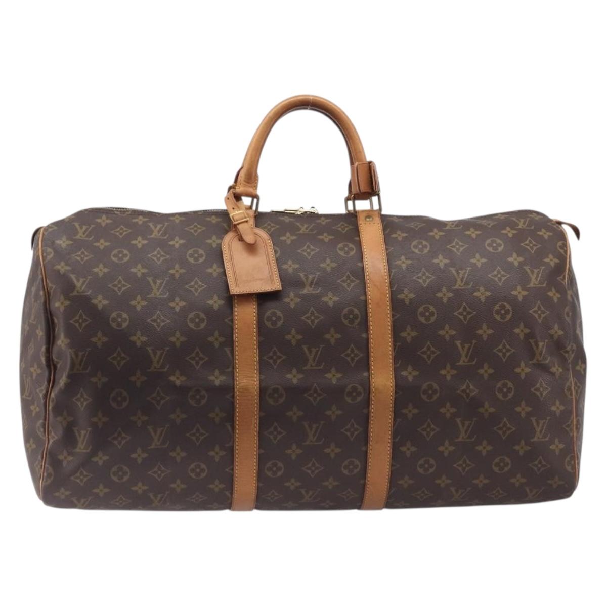 LOUIS VUITTON Monogram Keepall 55 Boston Bag M41424 LV Auth ka6971