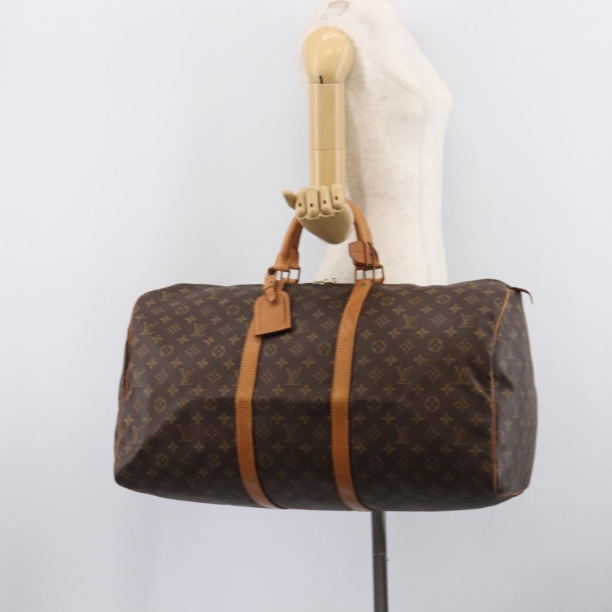LOUIS VUITTON Monogram Keepall 55 Boston Bag M41424 LV Auth ka6971