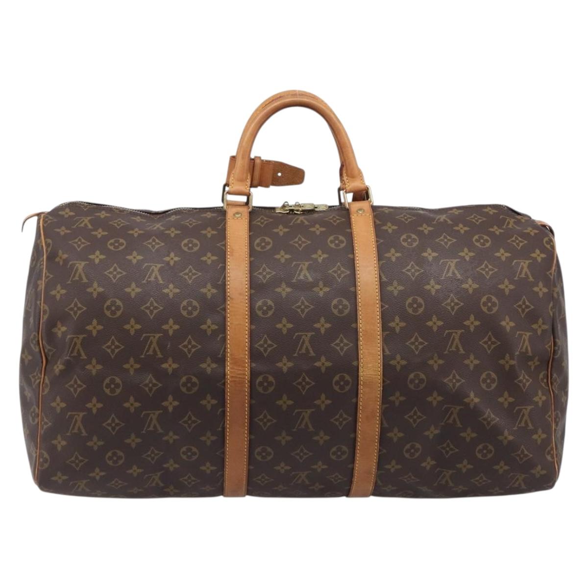 LOUIS VUITTON Monogram Keepall 55 Boston Bag M41424 LV Auth ka6971