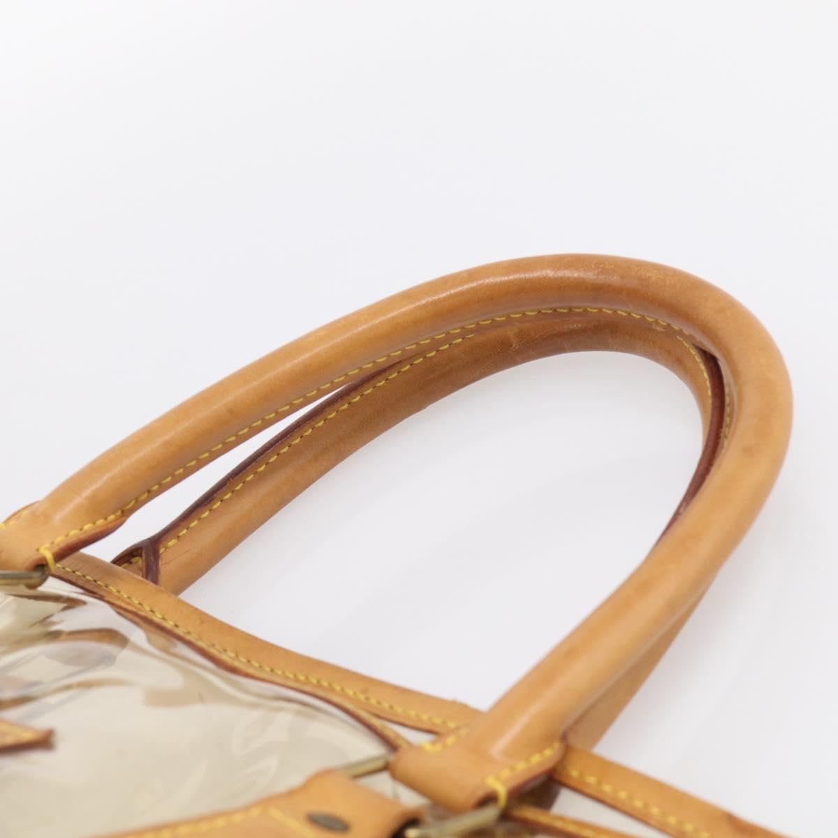 LOUIS VUITTON Isaac Mizrahi Bag Vinyl Leather Clear Beige M99027 LV Auth ka6974