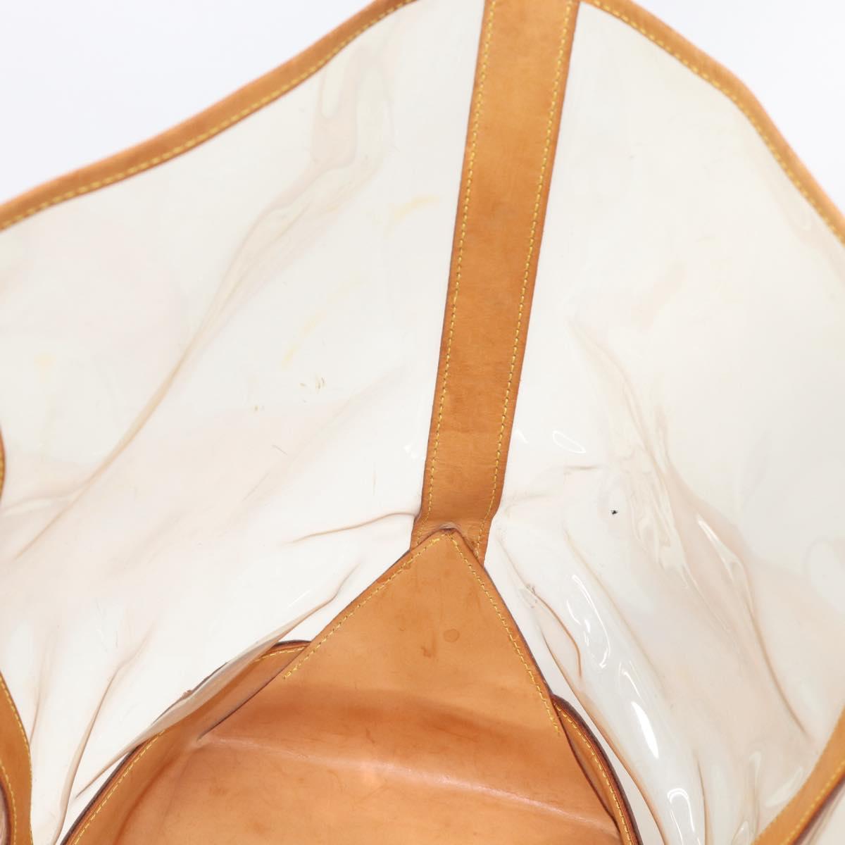LOUIS VUITTON Isaac Mizrahi Bag Vinyl Leather Clear Beige M99027 LV Auth ka6974
