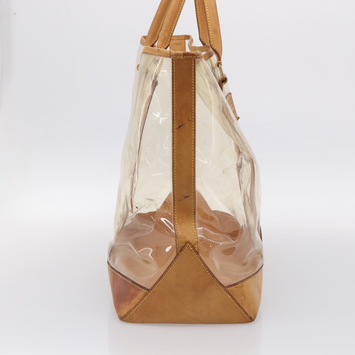 LOUIS VUITTON Isaac Mizrahi Bag Vinyl Leather Clear Beige M99027 LV Auth ka6974