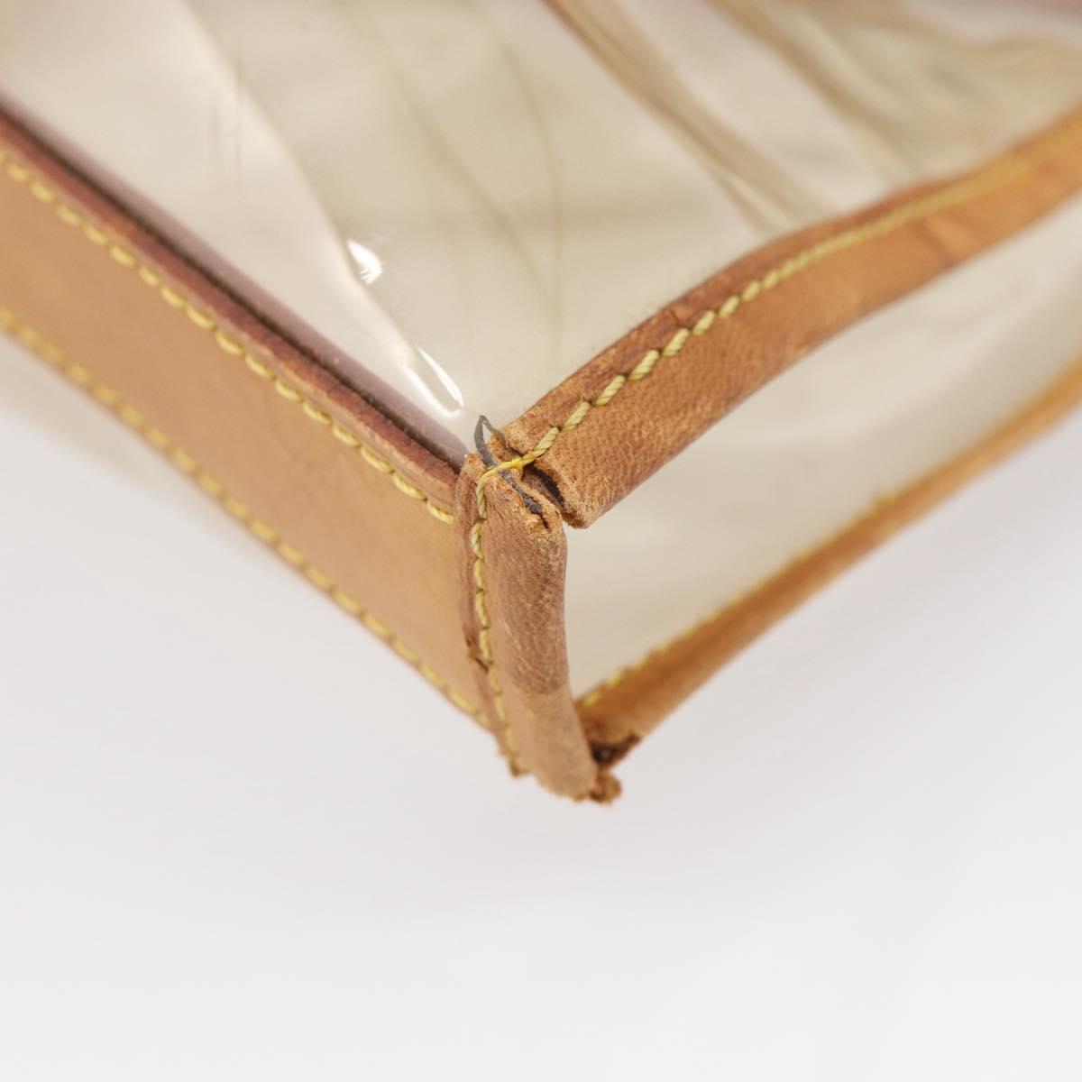 LOUIS VUITTON Isaac Mizrahi Bag Vinyl Leather Clear Beige M99027 LV Auth ka6974