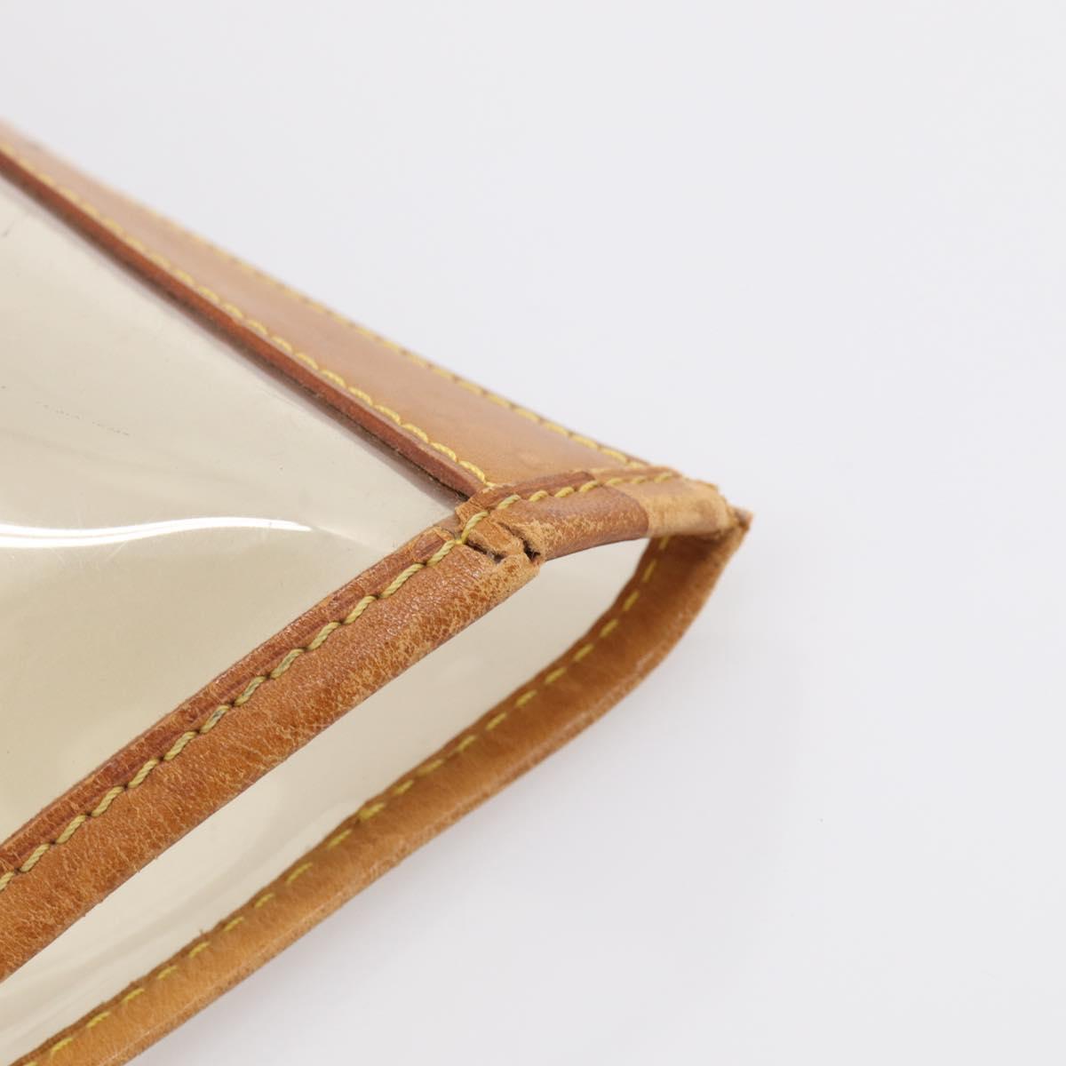 LOUIS VUITTON Isaac Mizrahi Bag Vinyl Leather Clear Beige M99027 LV Auth ka6974