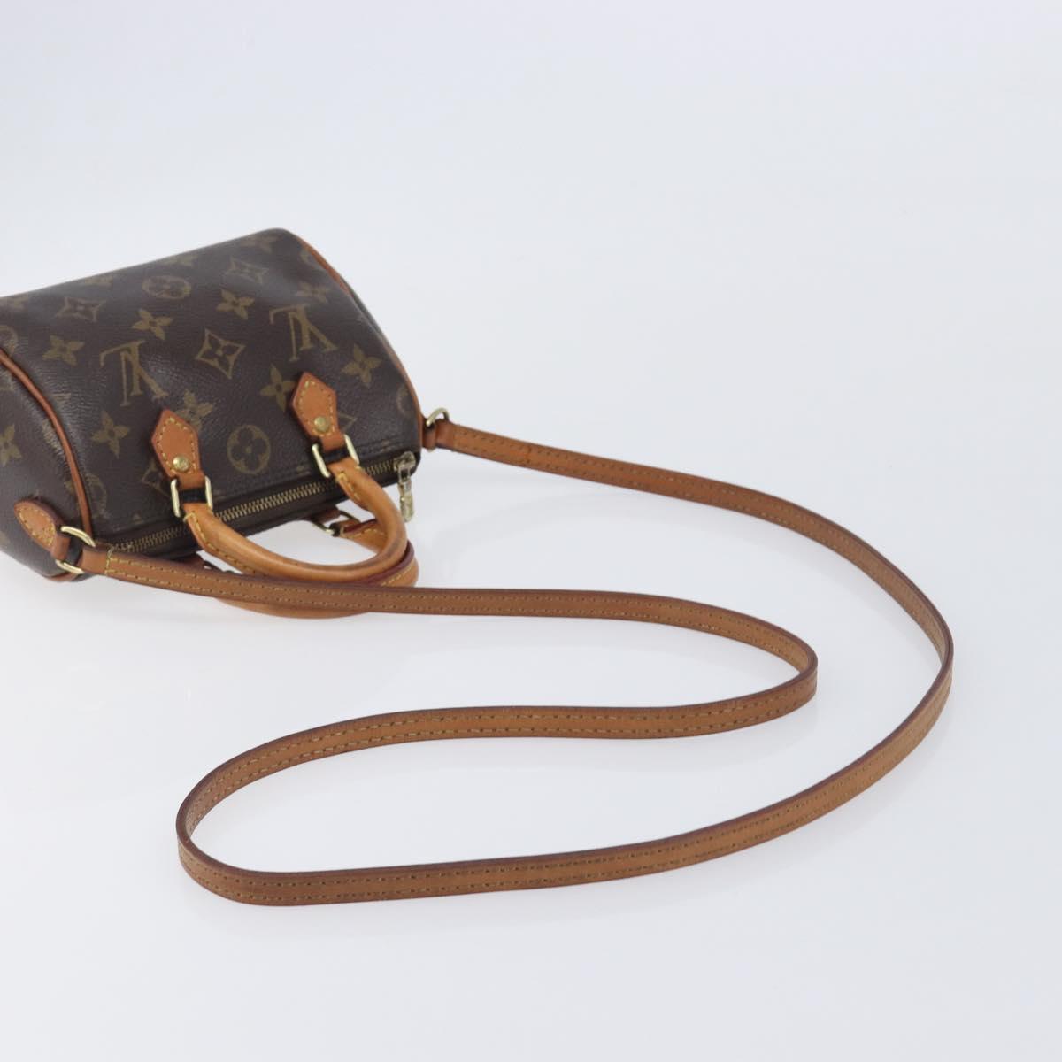 LOUIS VUITTON Monogram Nano Speedy Shoulder Bag 2way M61252 LV Auth ka6975A
