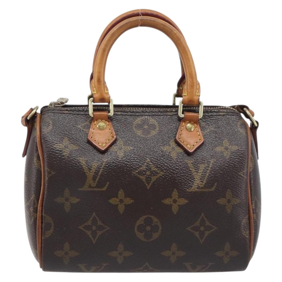 LOUIS VUITTON Monogram Nano Speedy Shoulder Bag 2way M61252 LV Auth ka6975A