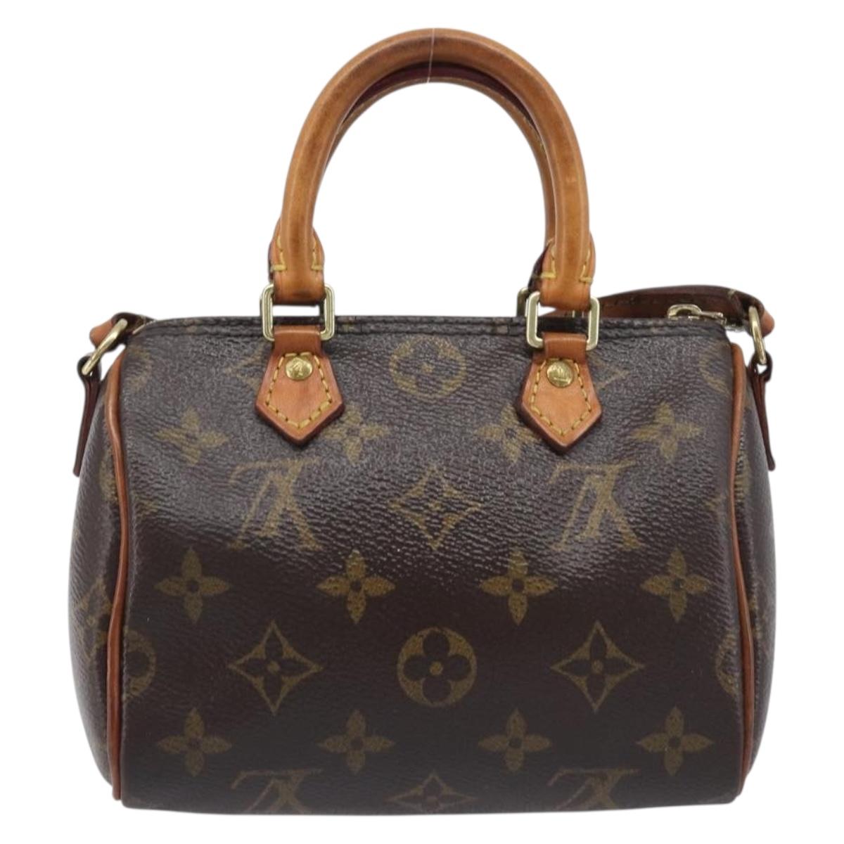 LOUIS VUITTON Monogram Nano Speedy Shoulder Bag 2way M61252 LV Auth ka6975A