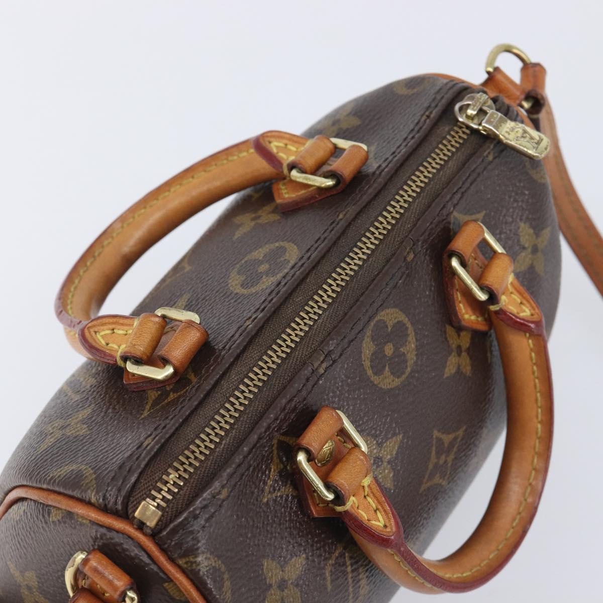 LOUIS VUITTON Monogram Nano Speedy Shoulder Bag 2way M61252 LV Auth ka6975A
