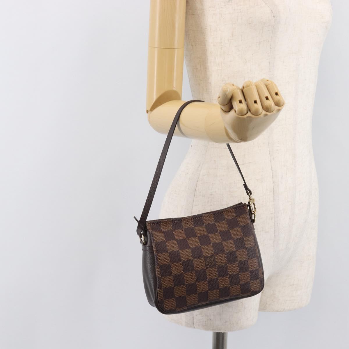 LOUIS VUITTON Damier Ebene Trousse Makeup Pouch N51982 LV Auth ka6980V