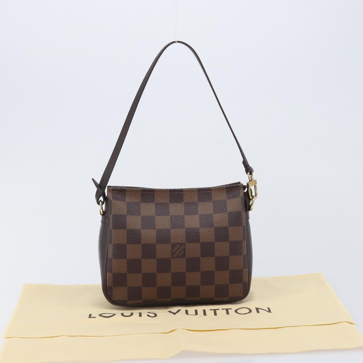 LOUIS VUITTON Damier Ebene Trousse Makeup Pouch N51982 LV Auth ka6980V