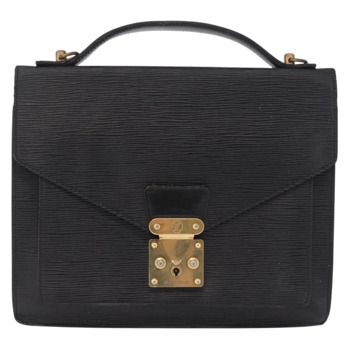 LOUIS VUITTON Epi Monceau28 Hand Bag Black M52122 LV Auth ka6985