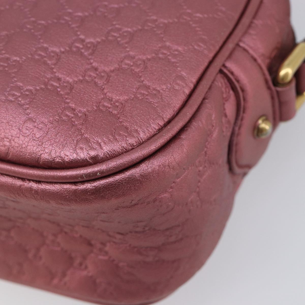 GUCCI Micro GG Canvas Guccissima Bamboo Bag Leather Pink 309538 Auth ka6989A
