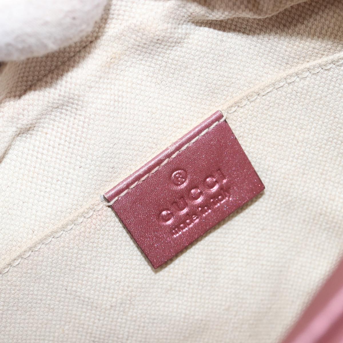 GUCCI Micro GG Canvas Guccissima Bamboo Bag Leather Pink 309538 Auth ka6989A