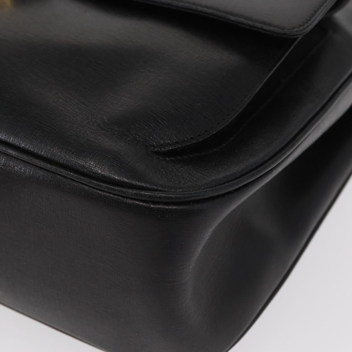 Salvatore Ferragamo Tote Bag Leather Black Gold Auth ka699