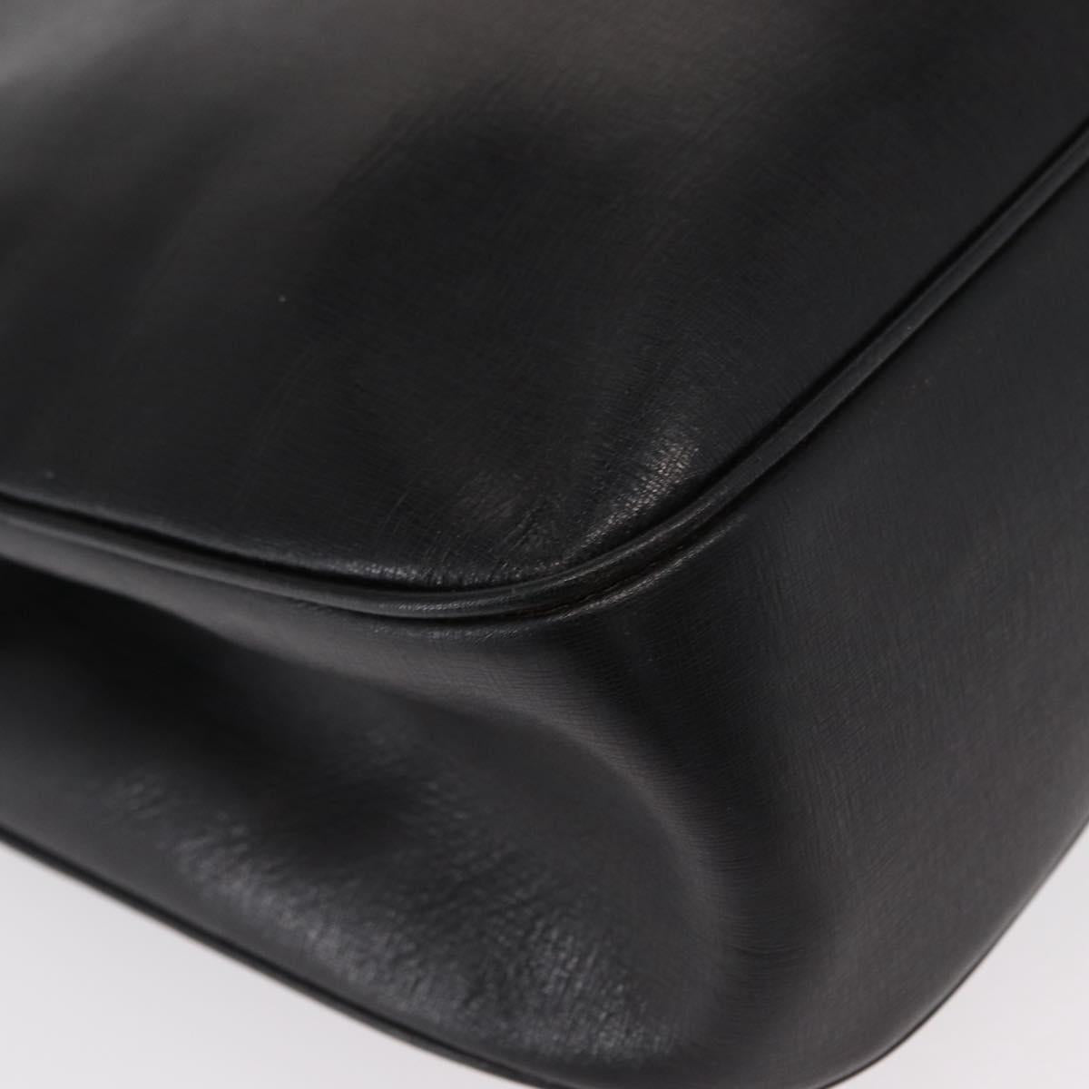 Salvatore Ferragamo Tote Bag Leather Black Gold Auth ka699