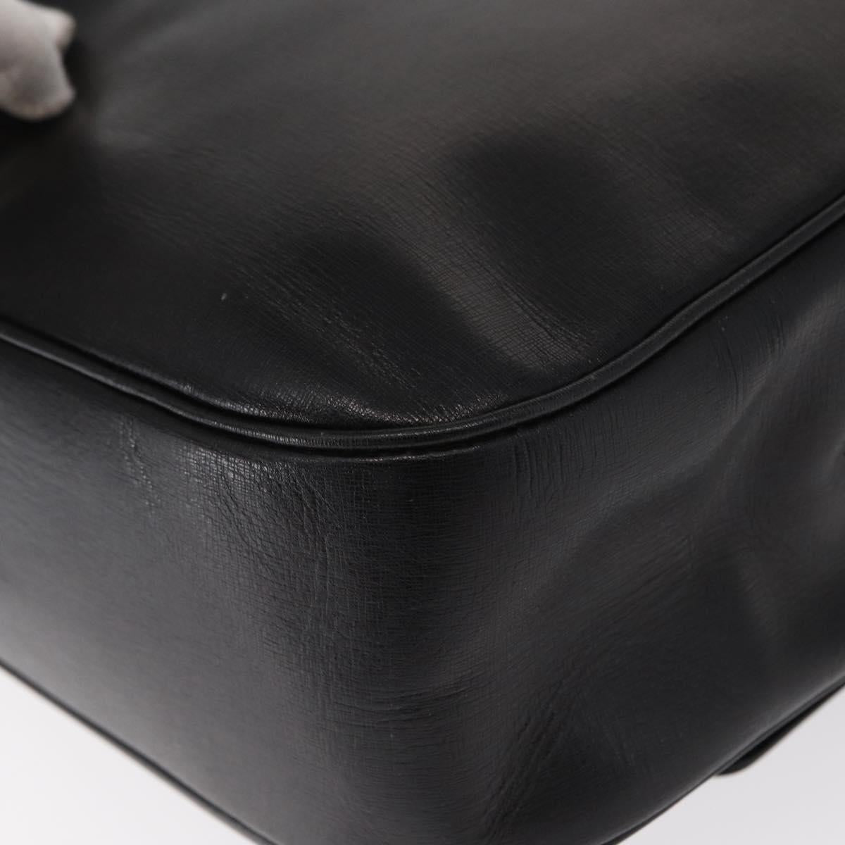 Salvatore Ferragamo Tote Bag Leather Black Gold Auth ka699