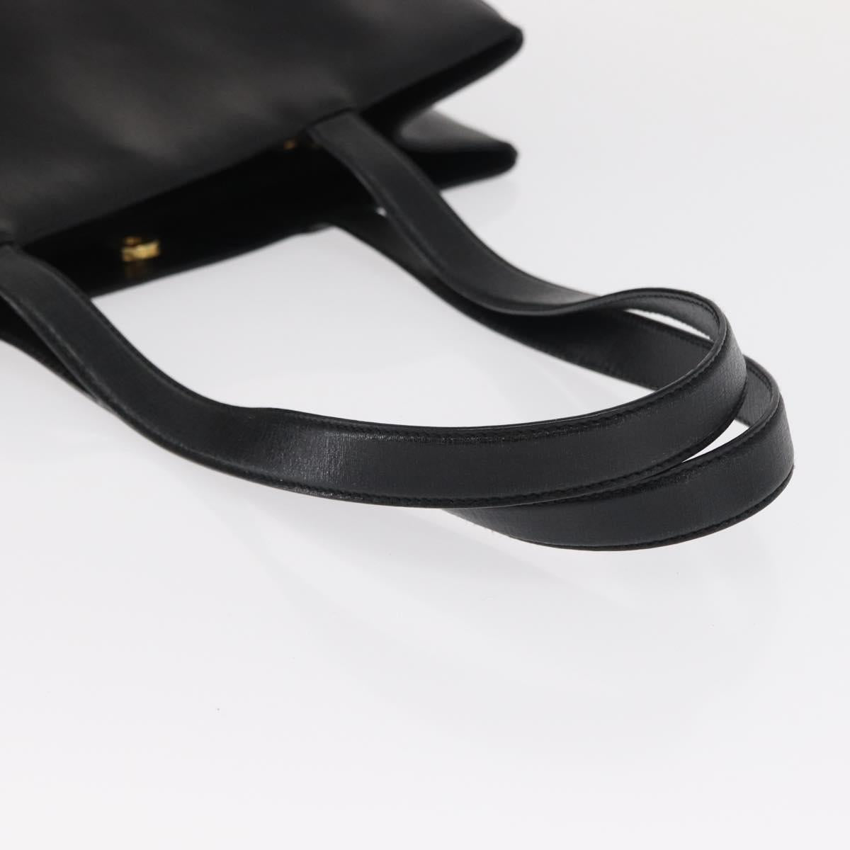 Salvatore Ferragamo Tote Bag Leather Black Gold Auth ka699