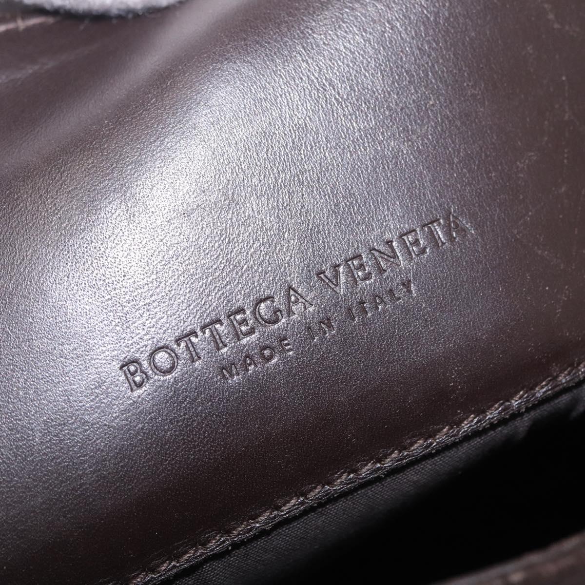 Bottega Veneta INTRECCIATO Shoulder Bag Leather Brown 221065 Auth ka6991