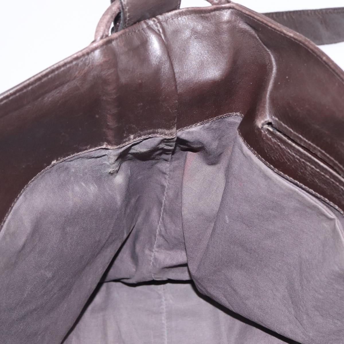 Bottega Veneta INTRECCIATO Shoulder Bag Leather Brown 221065 Auth ka6991
