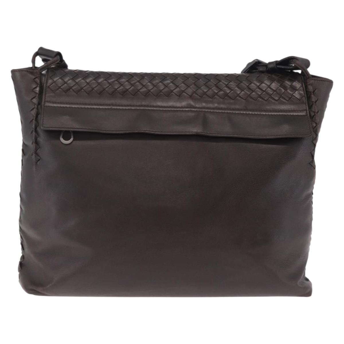 Bottega Veneta INTRECCIATO Shoulder Bag Leather Brown 221065 Auth ka6991