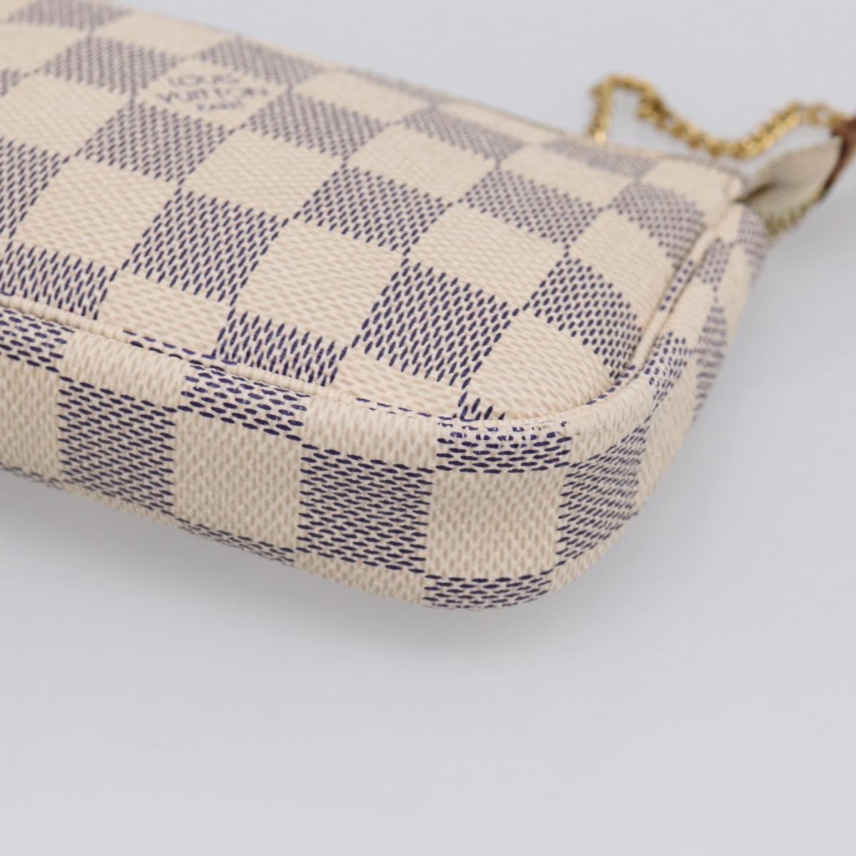 LOUIS VUITTON Damier Azur Mini Pochette Accessoires Pouch N63005 LV Auth ka6992