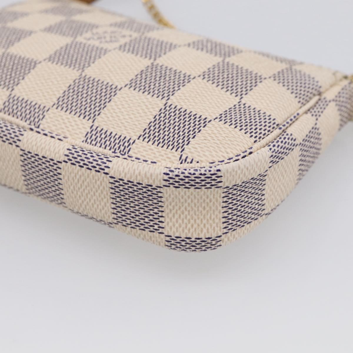 LOUIS VUITTON Damier Azur Mini Pochette Accessoires Pouch N63005 LV Auth ka6992