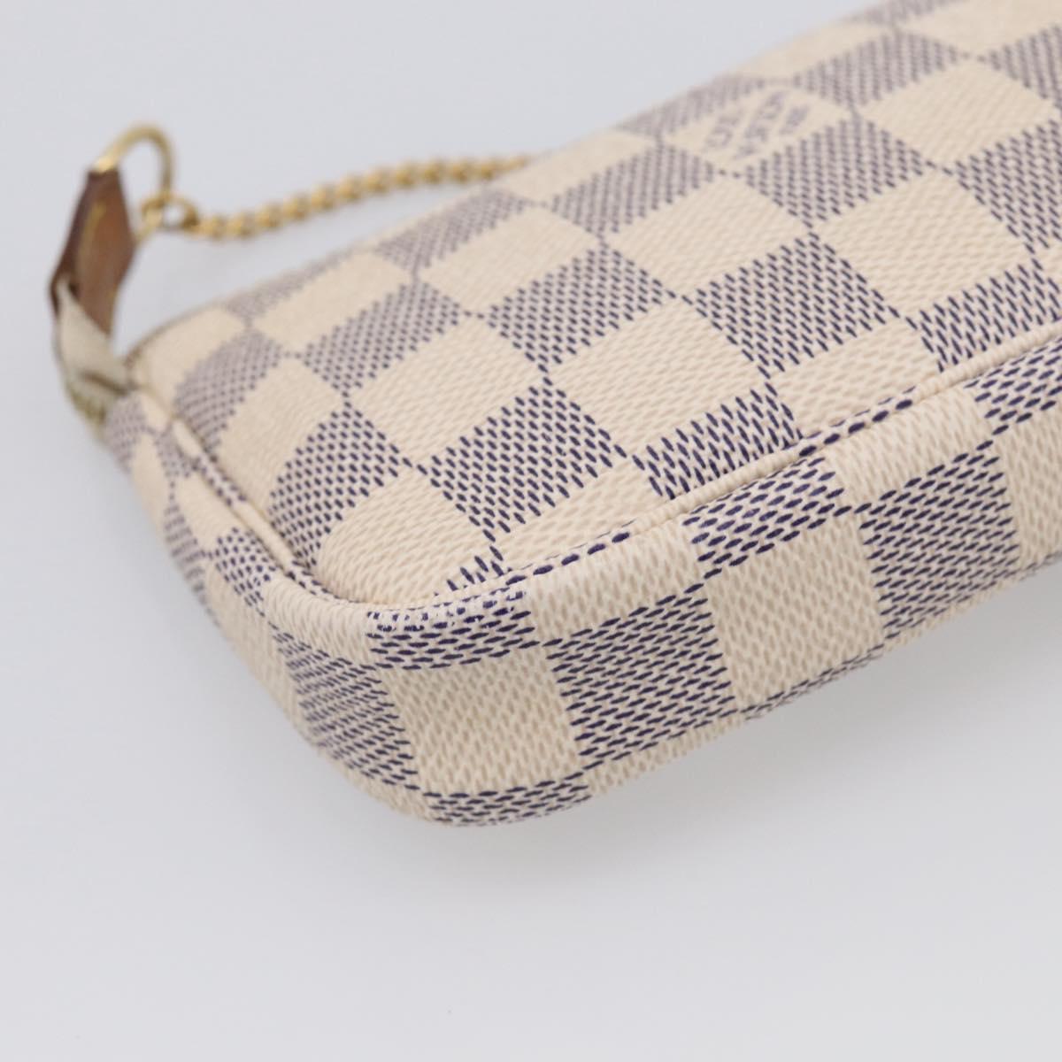 LOUIS VUITTON Damier Azur Mini Pochette Accessoires Pouch N63005 LV Auth ka6992