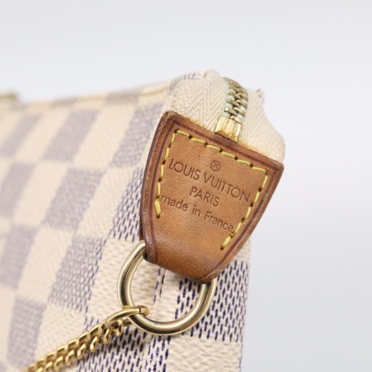 LOUIS VUITTON Damier Azur Mini Pochette Accessoires Pouch N63005 LV Auth ka6992