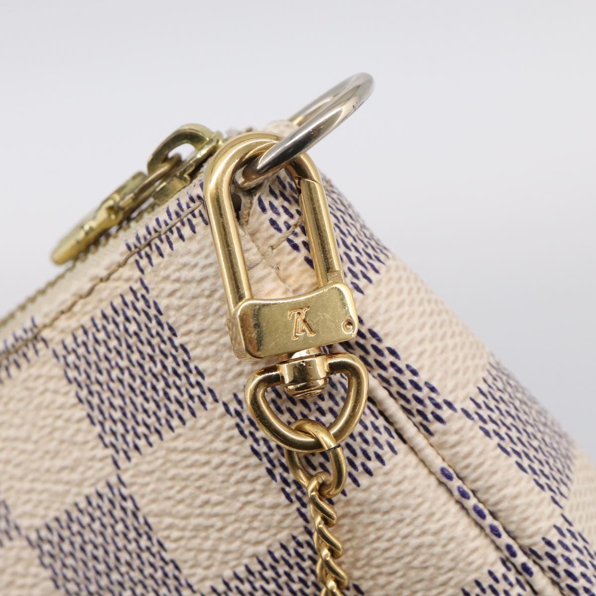 LOUIS VUITTON Damier Azur Mini Pochette Accessoires Pouch N63005 LV Auth ka6992