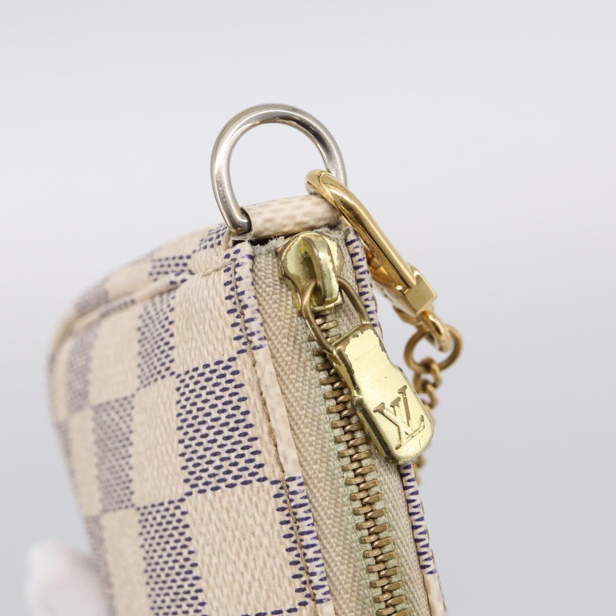 LOUIS VUITTON Damier Azur Mini Pochette Accessoires Pouch N63005 LV Auth ka6992