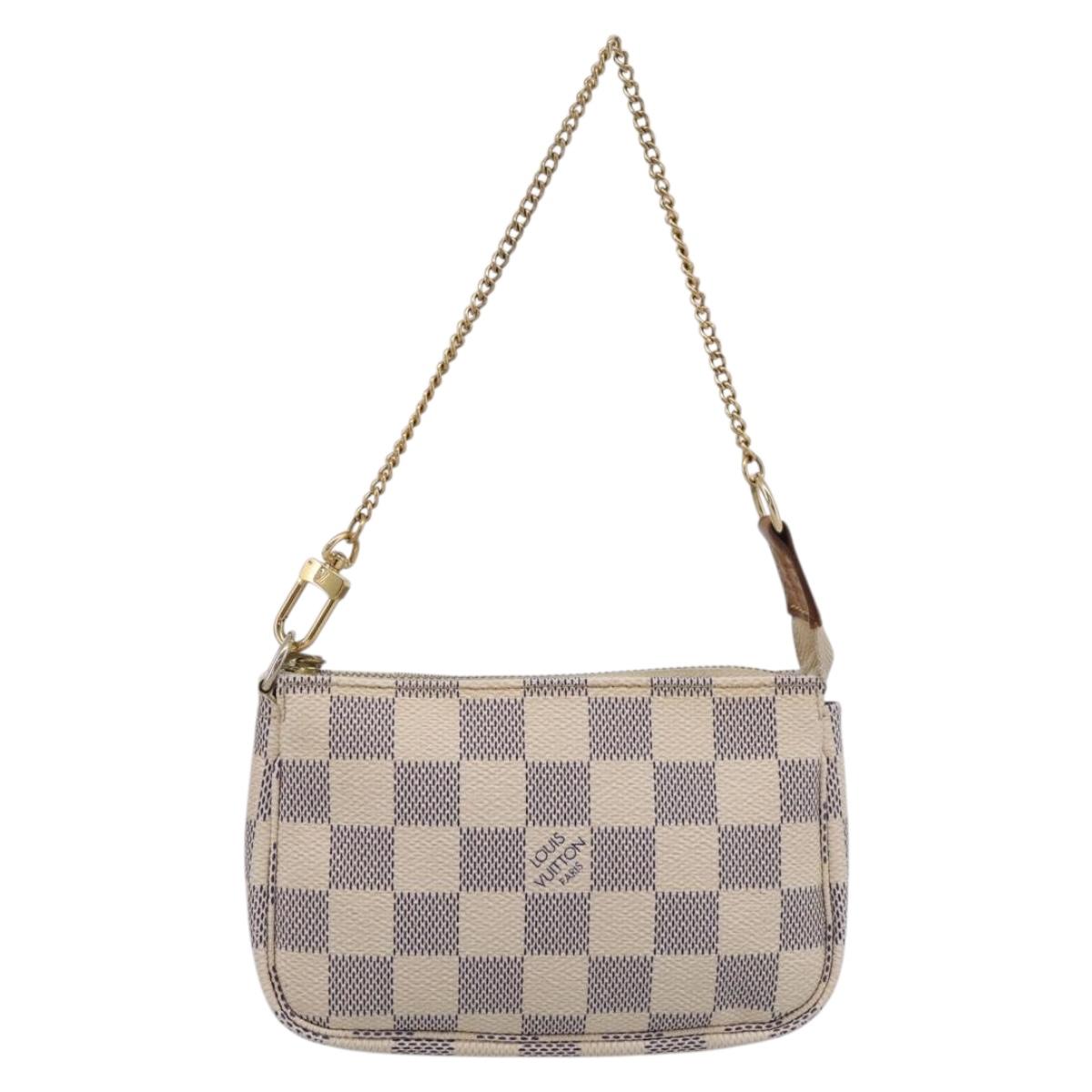 LOUIS VUITTON Damier Azur Mini Pochette Accessoires Pouch N63005 LV Auth ka6992