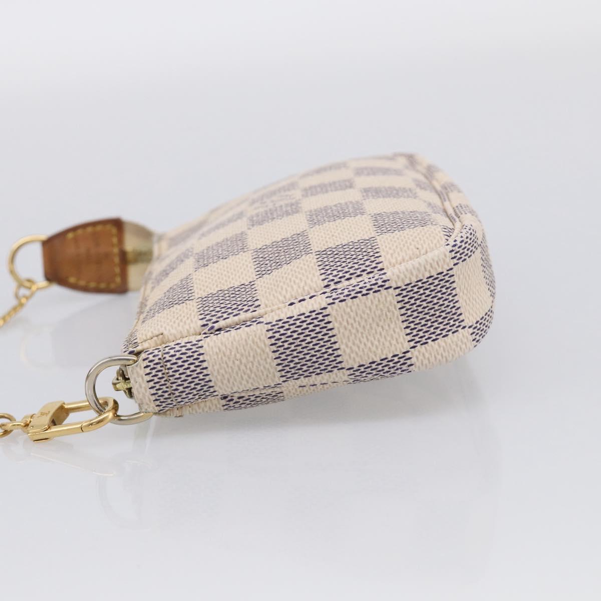 LOUIS VUITTON Damier Azur Mini Pochette Accessoires Pouch N63005 LV Auth ka6992