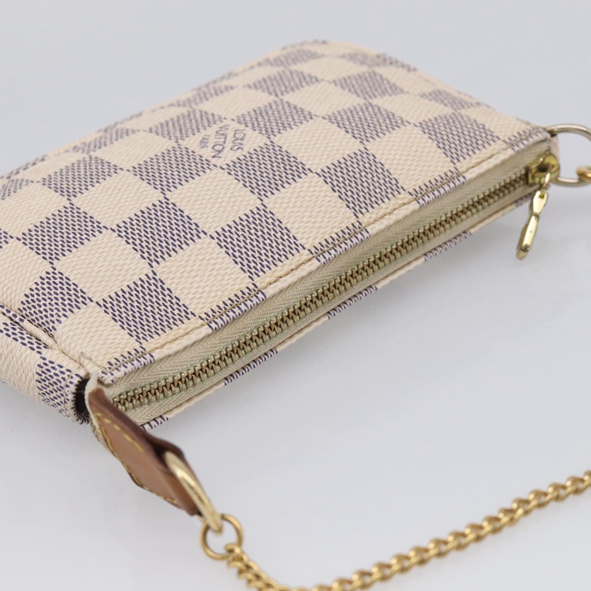 LOUIS VUITTON Damier Azur Mini Pochette Accessoires Pouch N63005 LV Auth ka6992