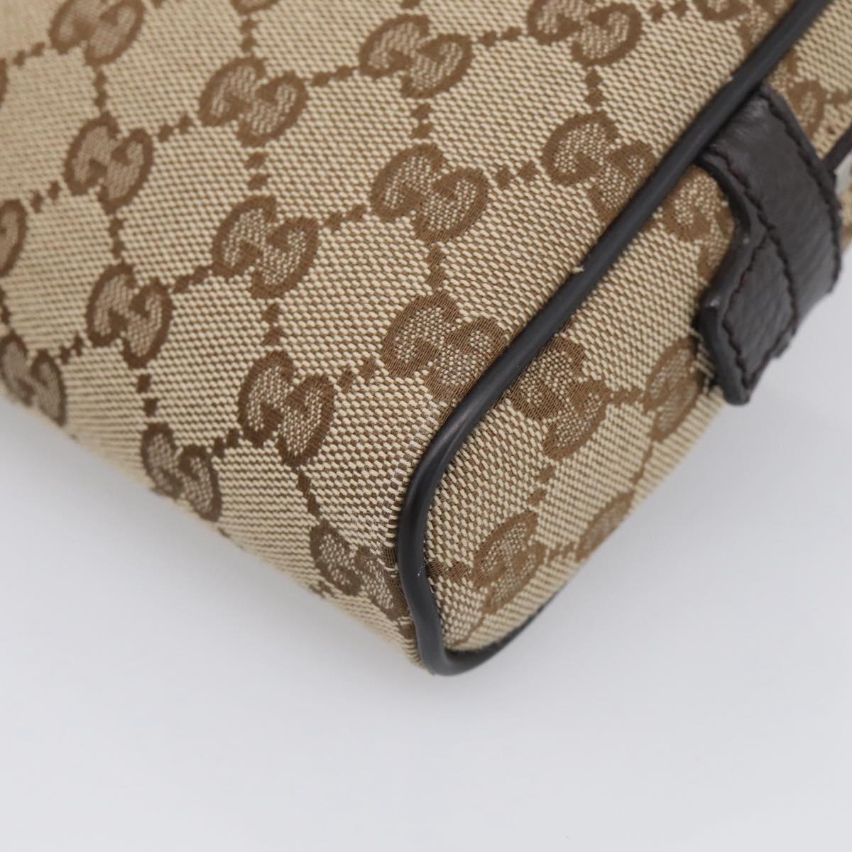 GUCCI GG Canvas Waist Bag Beige Silver 449174 Auth ka6993V