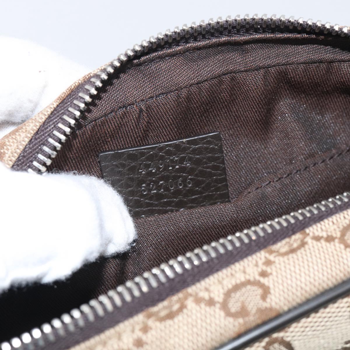 GUCCI GG Canvas Waist Bag Beige Silver 449174 Auth ka6993V