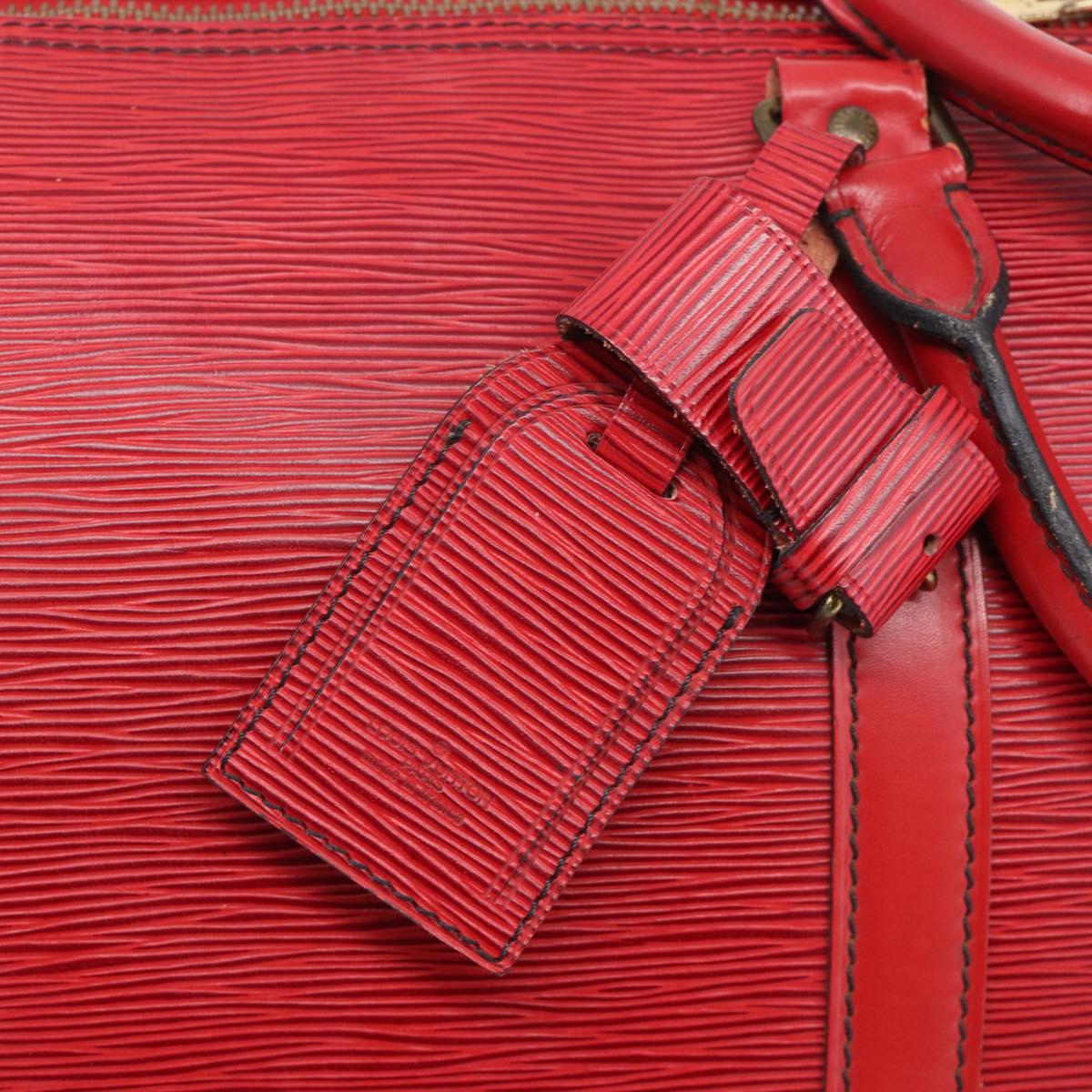 LOUIS VUITTON Epi Keepall 60 Boston Bag Red M42947 LV Auth ka6995