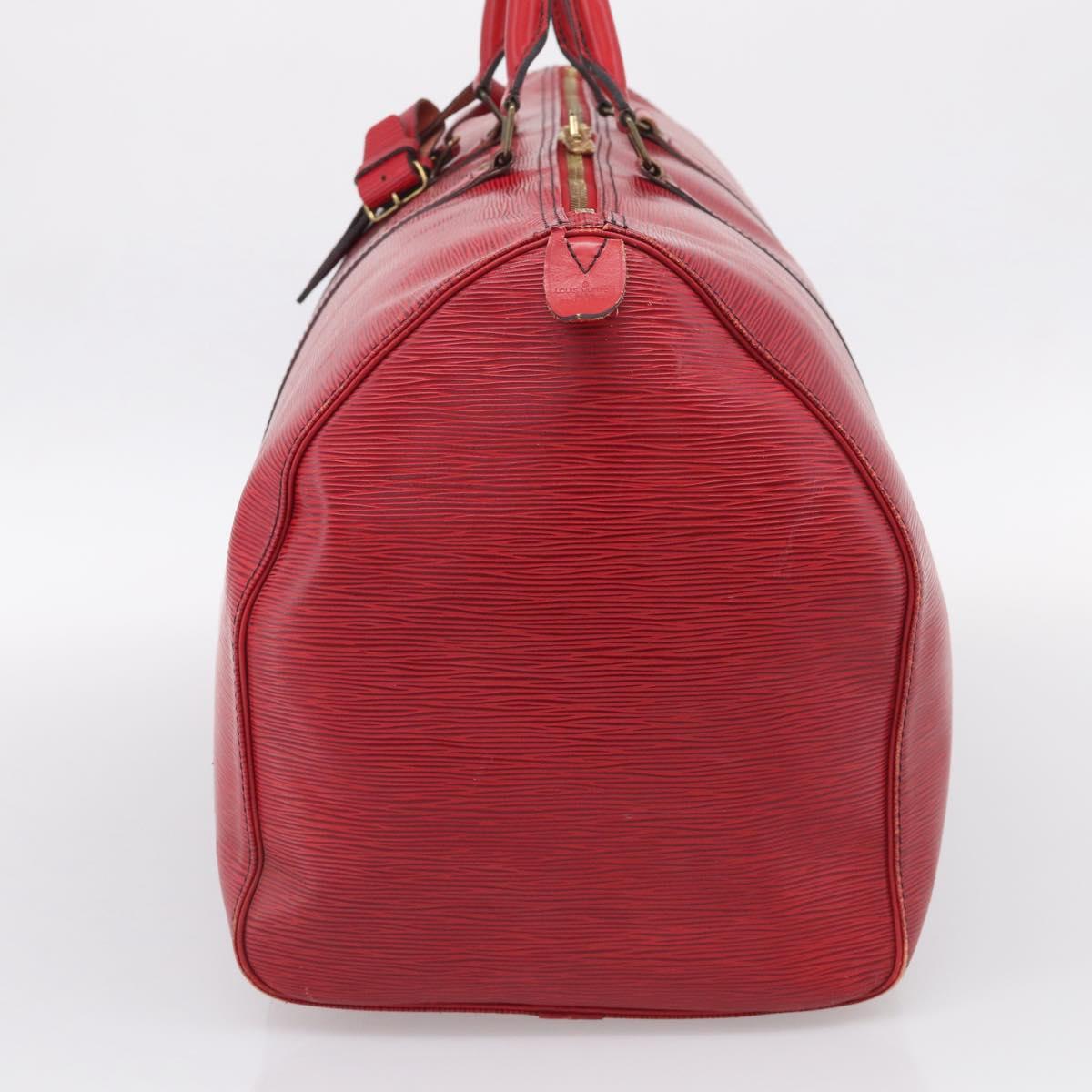 LOUIS VUITTON Epi Keepall 60 Boston Bag Red M42947 LV Auth ka6995