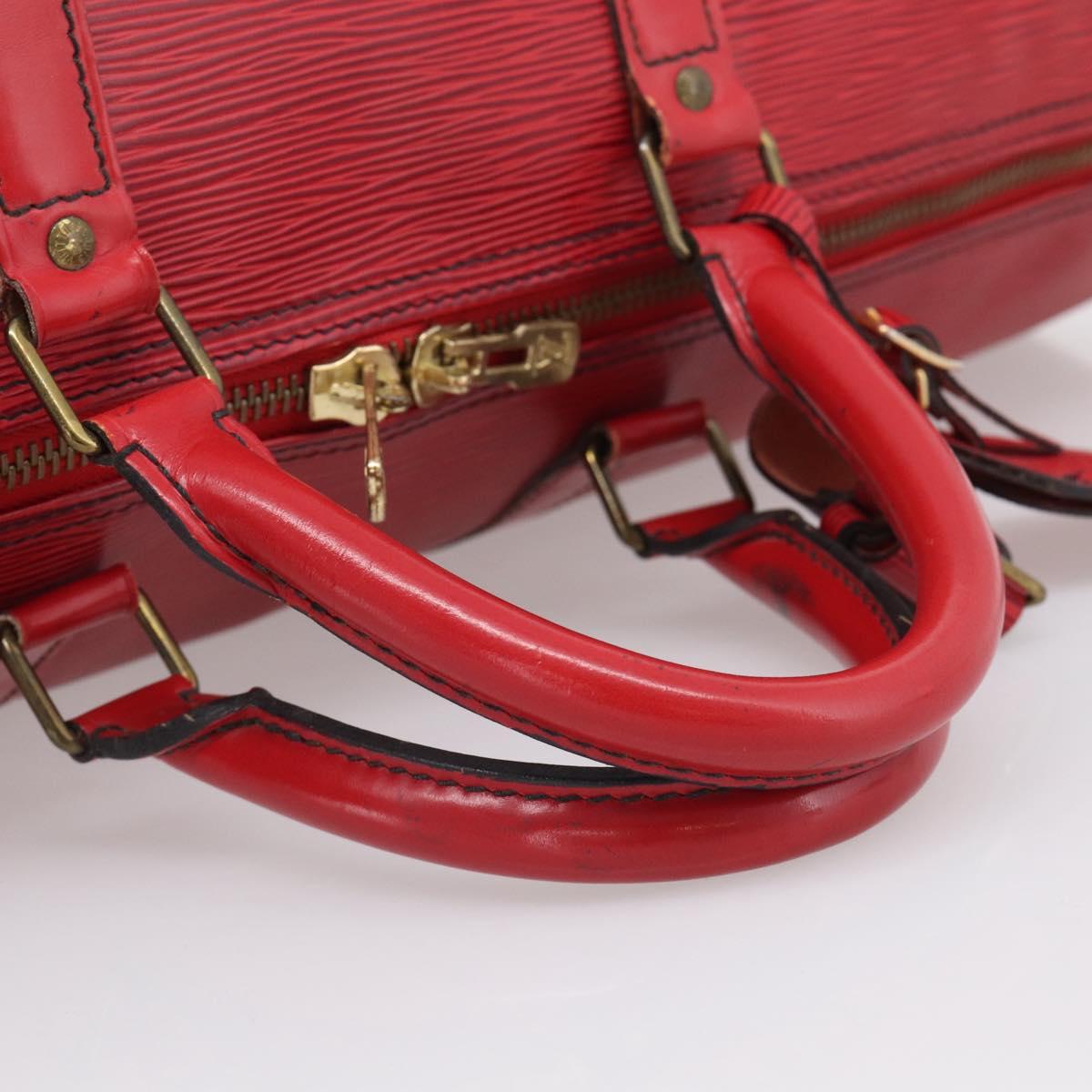 LOUIS VUITTON Epi Keepall 60 Boston Bag Red M42947 LV Auth ka6995