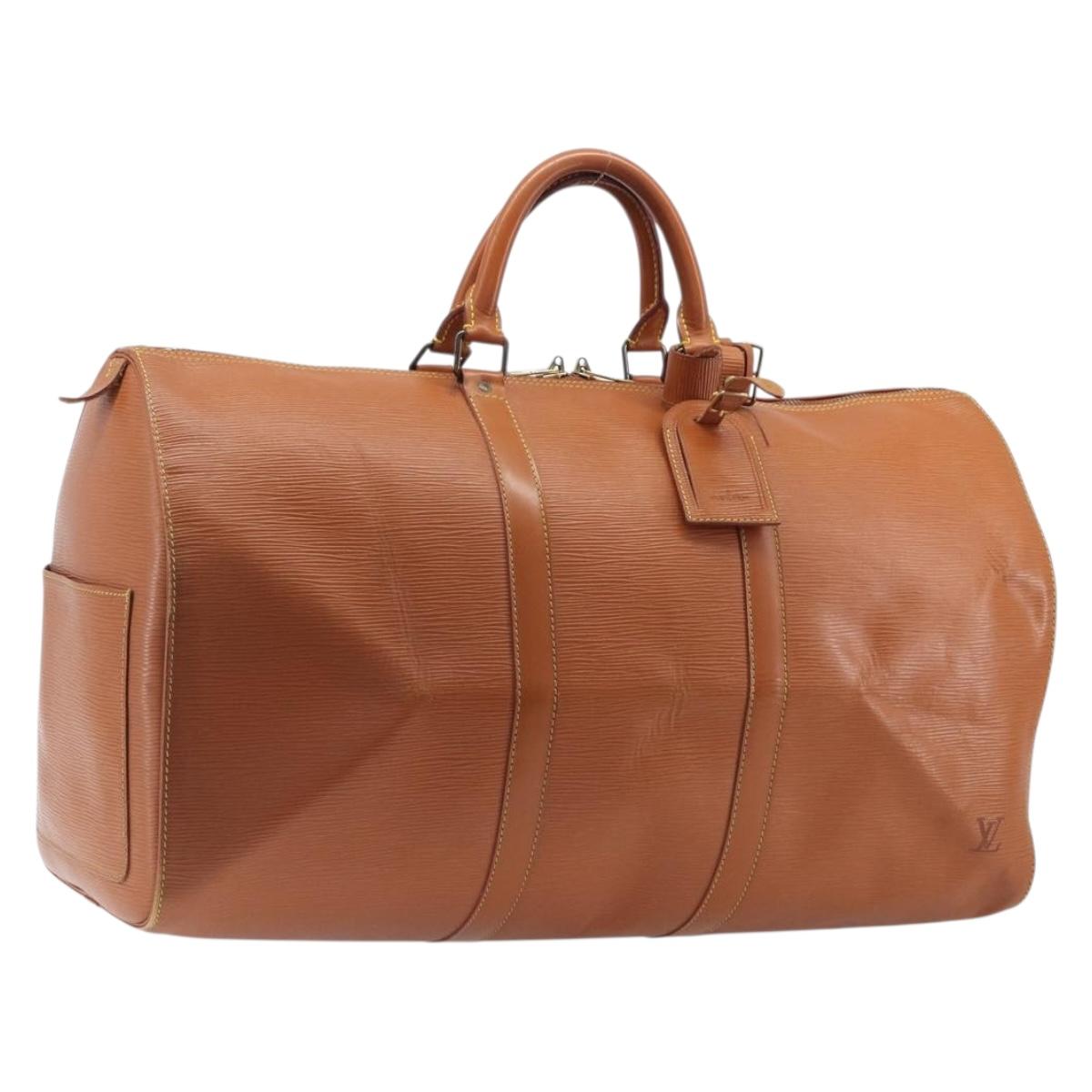 LOUIS VUITTON Epi Keepall 50 Boston Bag Zipangu Gold M42968 LV Auth ka6996