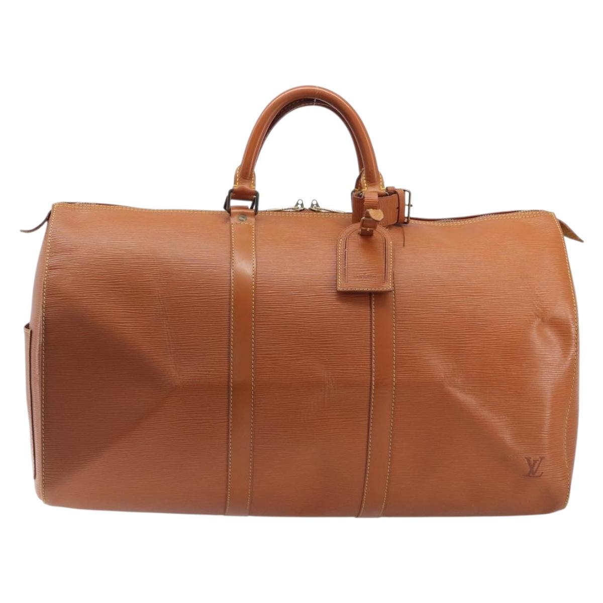 LOUIS VUITTON Epi Keepall 50 Boston Bag Zipangu Gold M42968 LV Auth ka6996