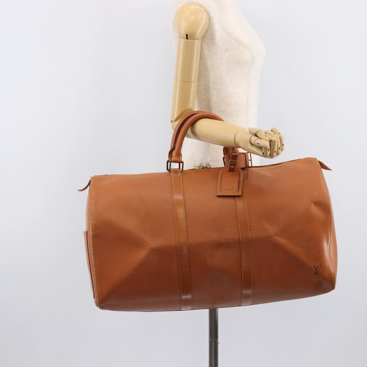 LOUIS VUITTON Epi Keepall 50 Boston Bag Zipangu Gold M42968 LV Auth ka6996