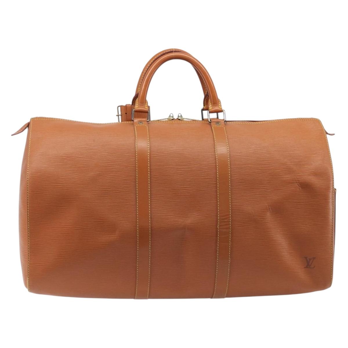 LOUIS VUITTON Epi Keepall 50 Boston Bag Zipangu Gold M42968 LV Auth ka6996