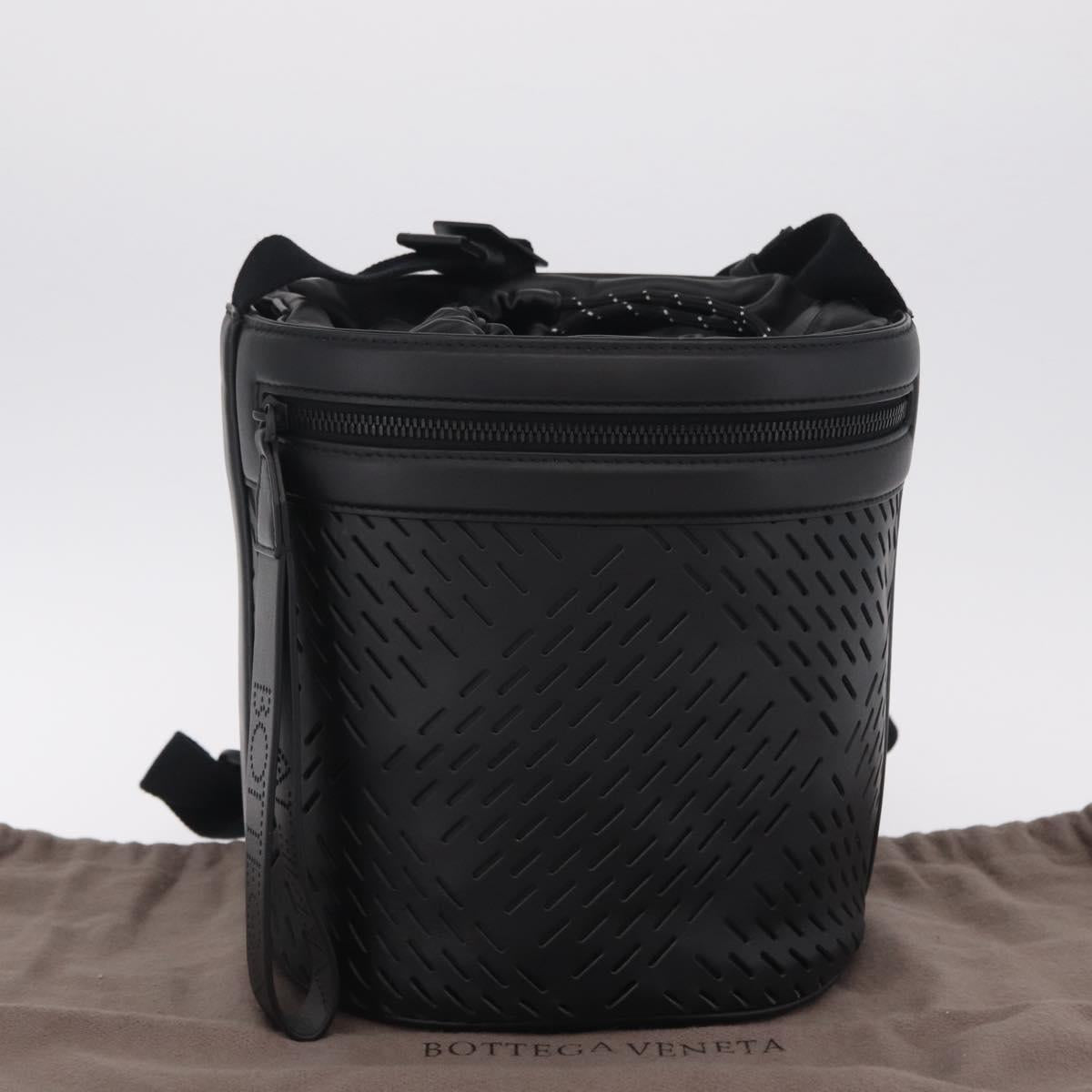 Bottega Veneta bucket purse Shoulder Bag Leather Black Auth ka6997V