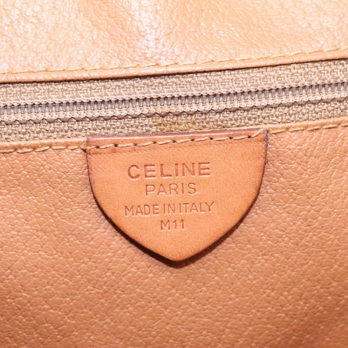 CELINE Macadam Canvas Shoulder Bag PVC Leather Brown Gold Auth ka7000