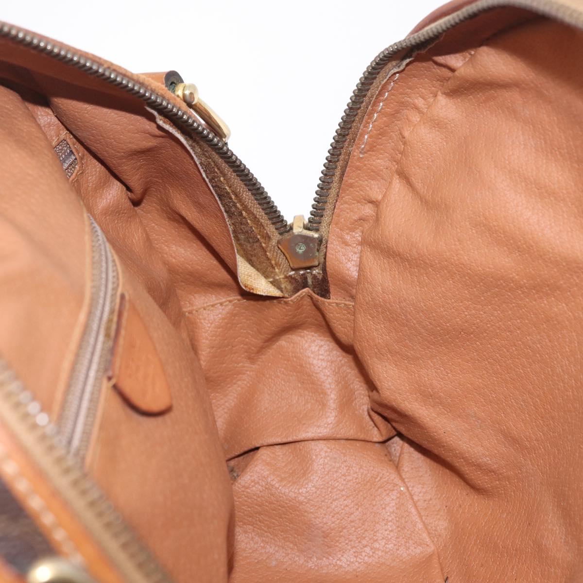 CELINE Macadam Canvas Shoulder Bag PVC Leather Brown Gold Auth ka7000