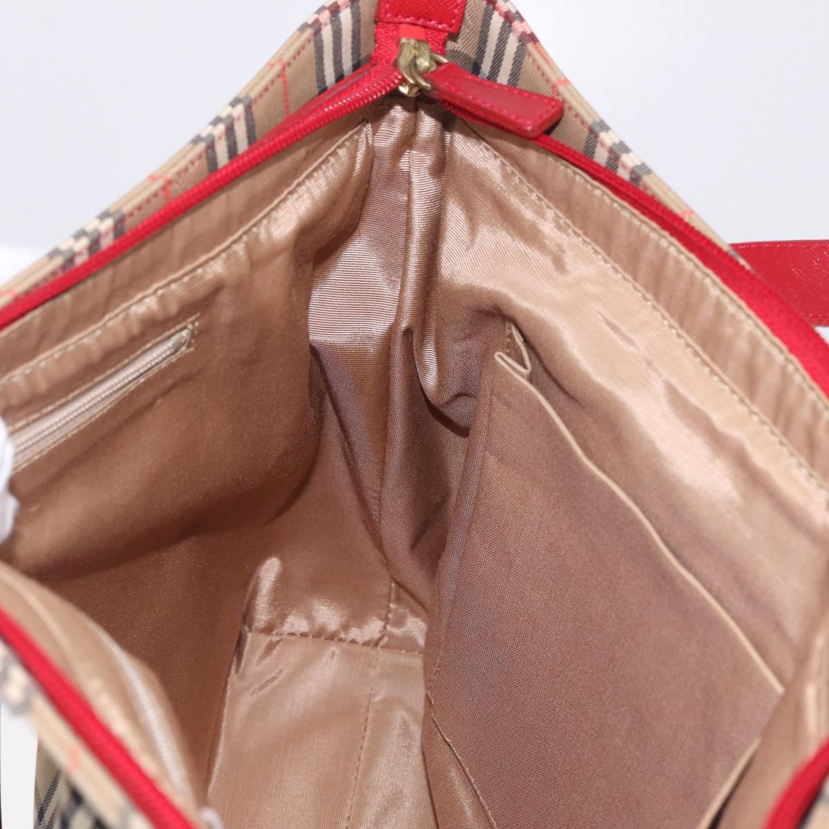 Burberrys Nova Check Tote Bag Canvas Beige Gold Auth ka7003A