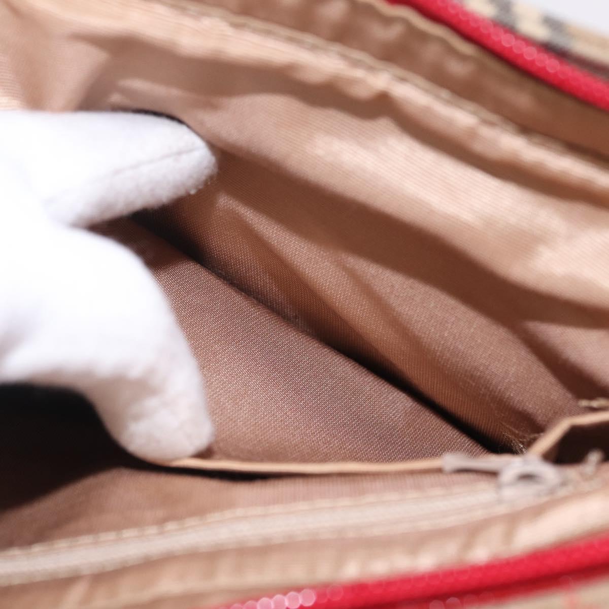 Burberrys Nova Check Tote Bag Canvas Beige Gold Auth ka7003A
