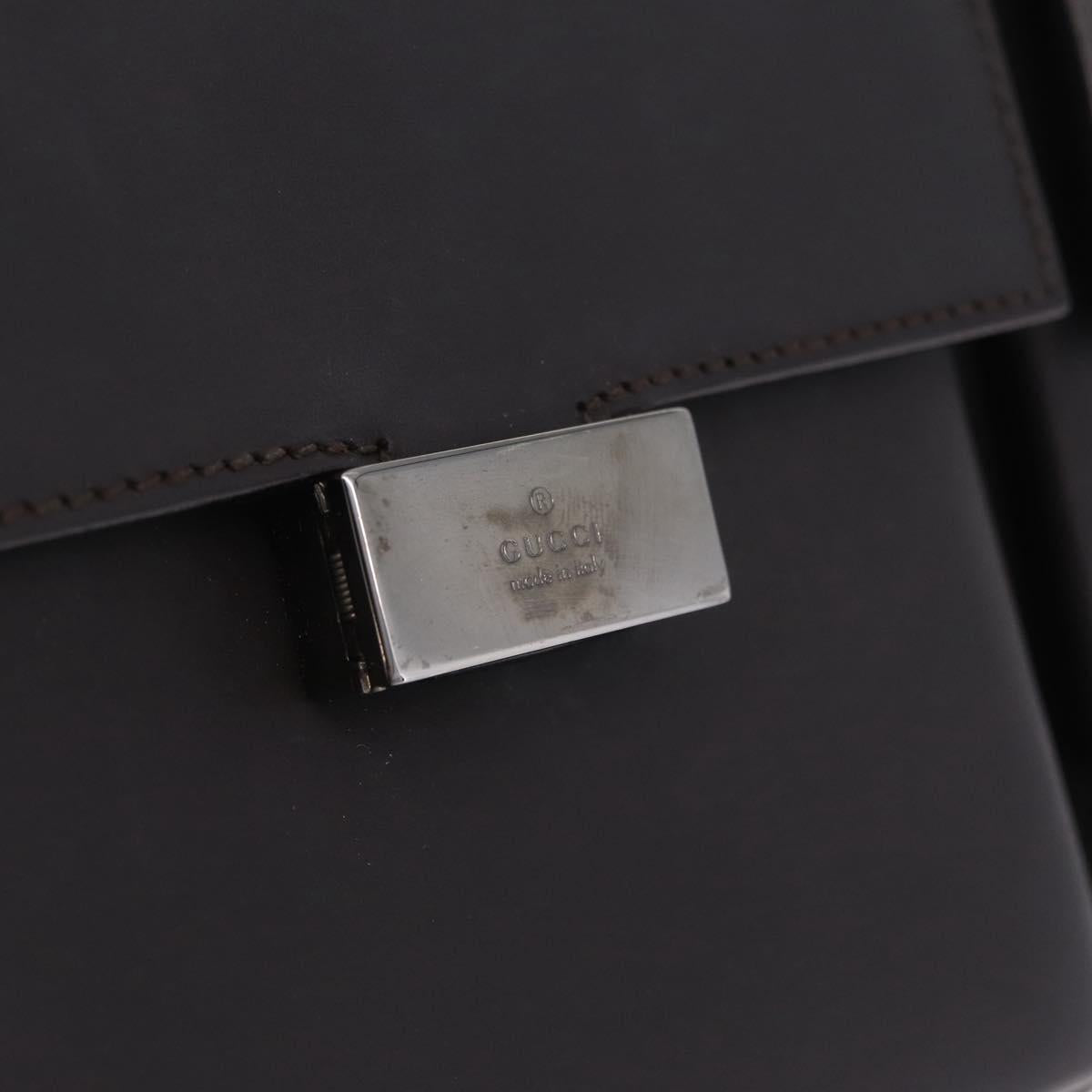 GUCCI Shoulder Bag Leather Brown Silver 001 3174 Auth ka7005